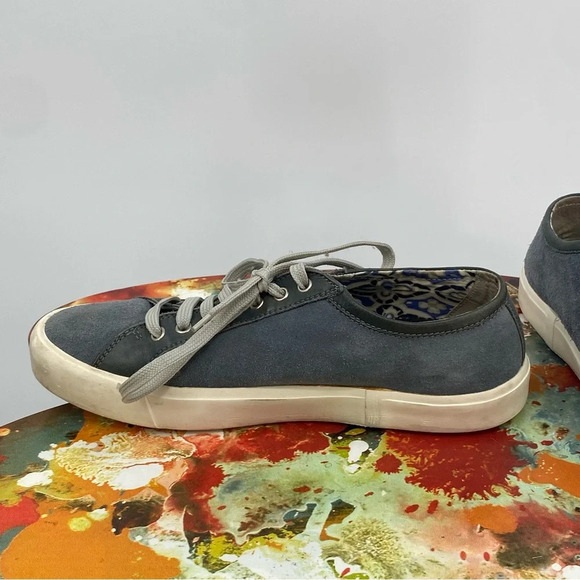 Frau Footwear Lace up Low Top Sneakers Womens Size 41 US 9 Blue Leather Suede - Picture 3 of 12